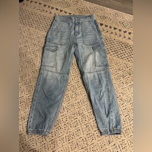 AE High Waisted Cargo Pants Elastic Cuff joggers